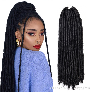 Long Brown Black 18 inch Bohemian Locs Women Faux Dreadlocks Braids Goddess Faux Locs Crochet Braiding Synthetic Hair Extensions